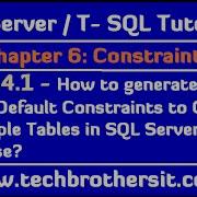 Generate Scripts To Add Default Constraint To Column In Multiple Tables In SQL Server Database P94 1