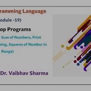 Python Prog Lang Mod 19 For Loop Sum Of No Char From String Sq Of Number In Range