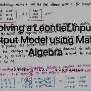 Solving A Leontief Input Output Model Using Matrix Algebra