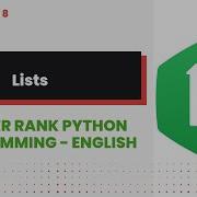 Python Lists 8 Hackerrank Python Programming English
