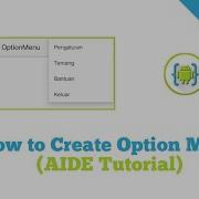 How To Create Option Menu AIDE Tutorial
