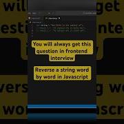 How To Reverse A String Word By Word In Javascript Shorts Javascript Javascriptinterview Coding