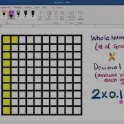 Multiplying Whole Numbers X Decimals Using Grids