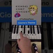 Giorno S Theme Piano Easy Tutorial With Number Notes Shorts Piano