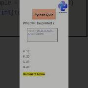 Python Quiz Part 7 Shorts