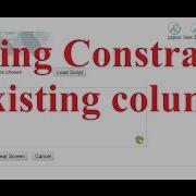 Adding Constraints To Existing Columns