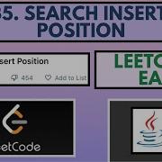 Leetcode 35 Search Insert Position Easy Java Solution