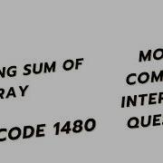 Running Sum Of 1d Array Leetcode 1480 Data Structure Interview Question