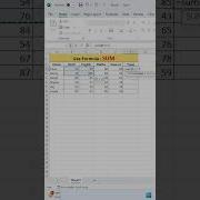 Excel Sum Formula