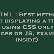HTML Best Method For Displaying A Tree List Using CSS Only No Images Or JS Example Inside