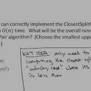 Coursera Design And Analysis Of Algorithms I 3 4 O N Log N Algorithm For Closest Pair