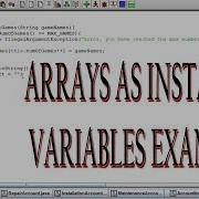 JAVA Example Of Arrays As Instance Variable Using Object Oriented Programming