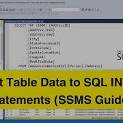 Export Table Data To SQL INSERT Statements SSMS Guide