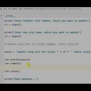 Connecting Python With SQLite3 DataBase Part 3 Update Query