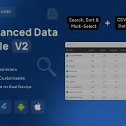 FlutterFlow Advanced Data Table Widget Search Sort CSV Export Flutterflow Datatable