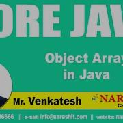 Object Array In Java Core Java Tutorial Mr Venkatesh