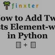 How To Add Two Lists Element Wise In Python