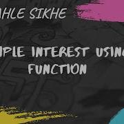 Simple Interest Using Function In Python