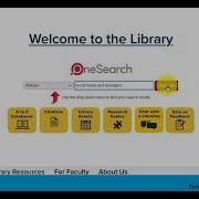 Finding Scholarly Articles In OneSearch