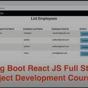 Spring Boot Full Stack Project React JS Spring Boot CRUD Full Stack Web Application