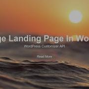 How To Create A One Page Landing Page In WordPress With The Customizer Api