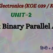 4 Bit Binary Parallel Adder Digital Electronics KOE 039 049 Unit 2