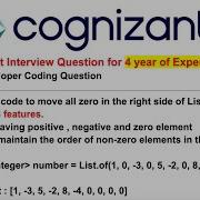 Cognizant Interview Coding Question Move Zero Element To End Using Java 8 Features