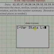 TI84 One Variable Statistics Mean And Median