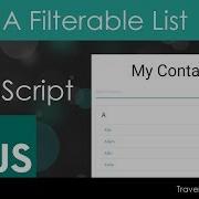 Build A Filterable List With Vanilla JavaScript