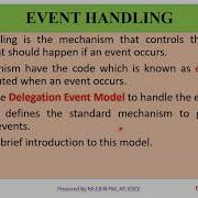 JAVA MODULE 4 TOPIC 18 EVENT HANDLING DELEGATION EVENT MODEL