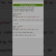 Format In Build Function In String String In Python String Is Immutable