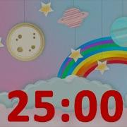 25 Minute Countdown Timer Rainbow For Kids With Alarm And Fun Music