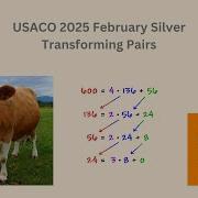 USACO February 2025 Silver Problem 3 Transforming Pairs Solution