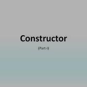 Core Java In Detail Constructor Part 1
