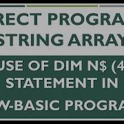 Correct Program String Array GW BASIC Programming Tutorials Correction