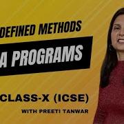Programs Using User Defined Methods JAVA ICSE Class X