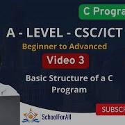 Video 3 Basic Structure Of A C Program