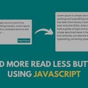 Read More Read Less Button Using HTML CSS JS