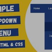 Simple Dropdown Menu Using HTML And CSS