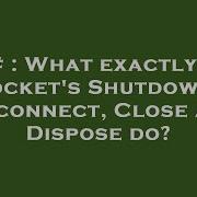 C What Exactly Do Socket S Shutdown Disconnect Close And Dispose Do