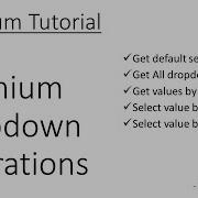 Selenium 7 Selenium Operations On Dropdown Get Values Select Values