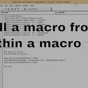 How To Call A Macro From Within A Macro In Excel