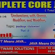 Core Java Declarations With Access Modifiers And Modifiers Package Statement Part 2