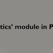 Basic Statistical Operations Using Statistics Module In Python