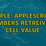 Apple AppleScript Numbers Retreiving Cell Value