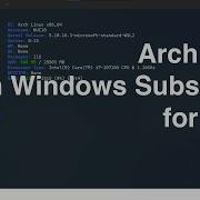 Arch Linux On Windows Subsystem For Linux WSL