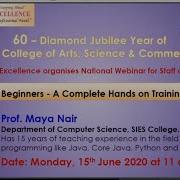 PYTHON FOR BEGINNERS NATIONAL WEBINAR SIES COLLEGE COE 15 06 2020