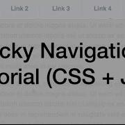Sticky Navigation Tutorial Fixed Position CSS JavaScript JQuery