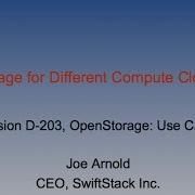 Joe Arnold SwiftStack Storage For Different Compute Clouds