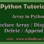 Array In Python Array Declare Display Array In Python Delete Array Data In Python